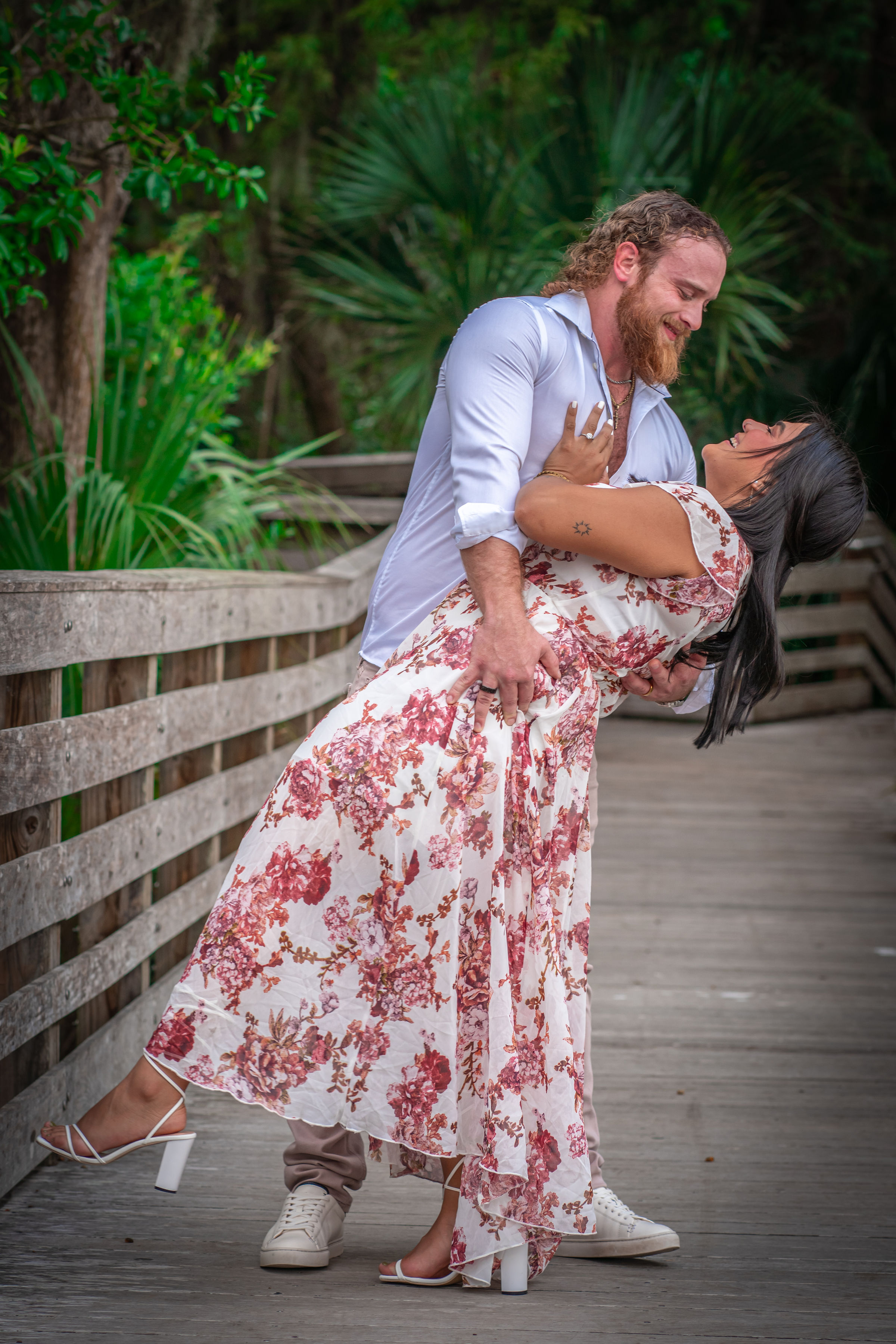 Ethan and Maria playful dip pose